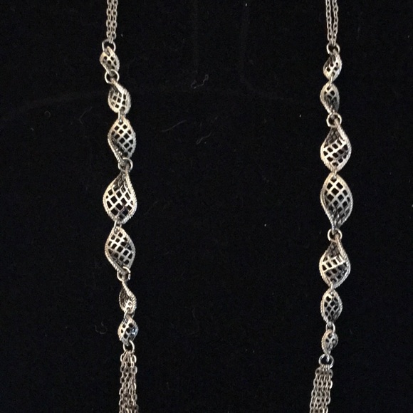 Lia Sophia long silver twist necklace - Picture 2 of 2